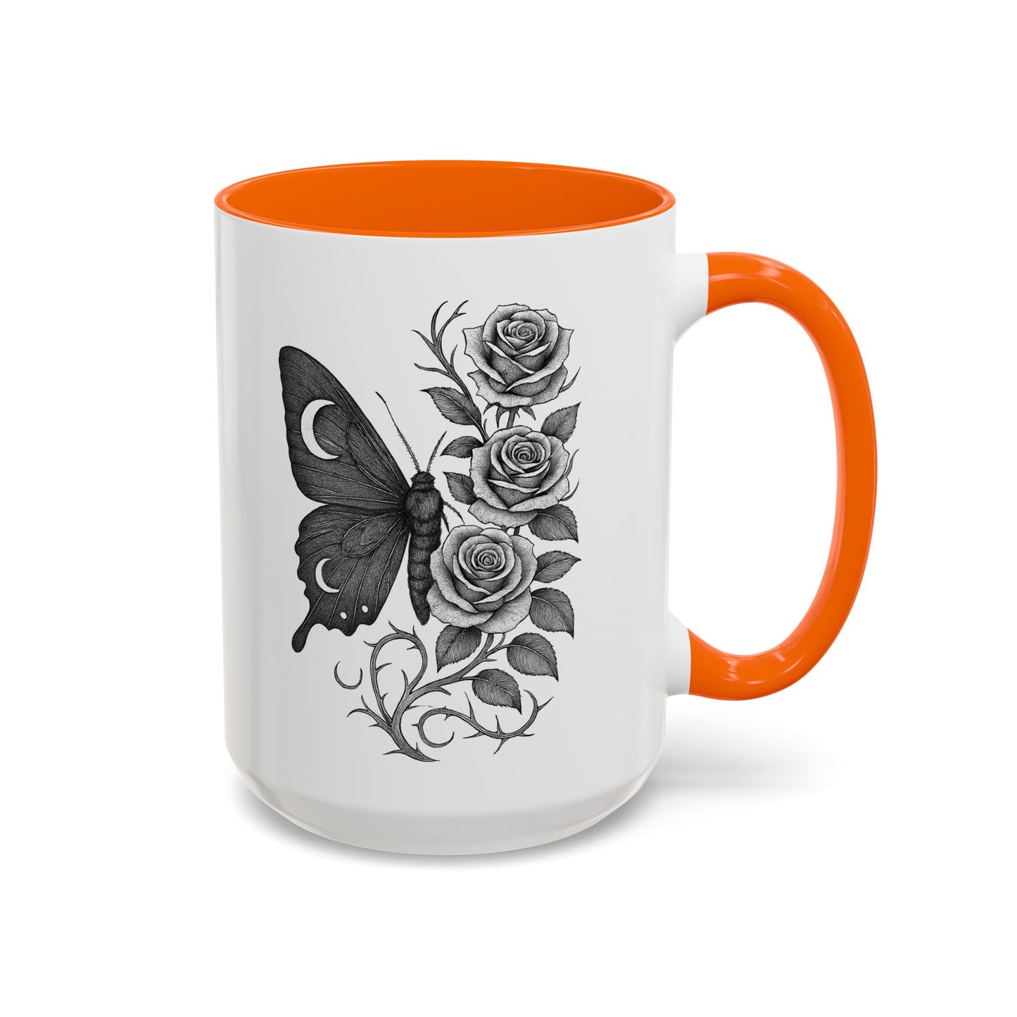 Elegant Floral Butterfly Mug. Black & White Coffee Cup. Home Decor, Gift for Her, Cater to Plant Lovers, Birthday, Everyday Use
