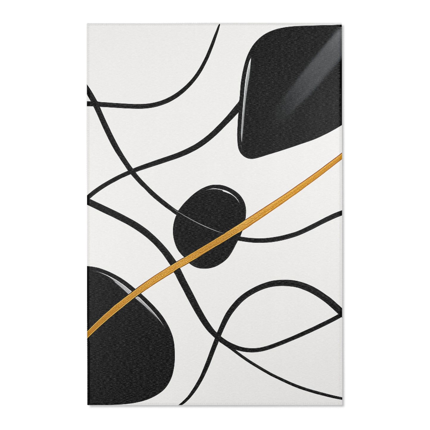 Modern Abstract Area Rug, Minimalist Home Decor, Living Room Mat, Boho Style Rug, Black and White Design