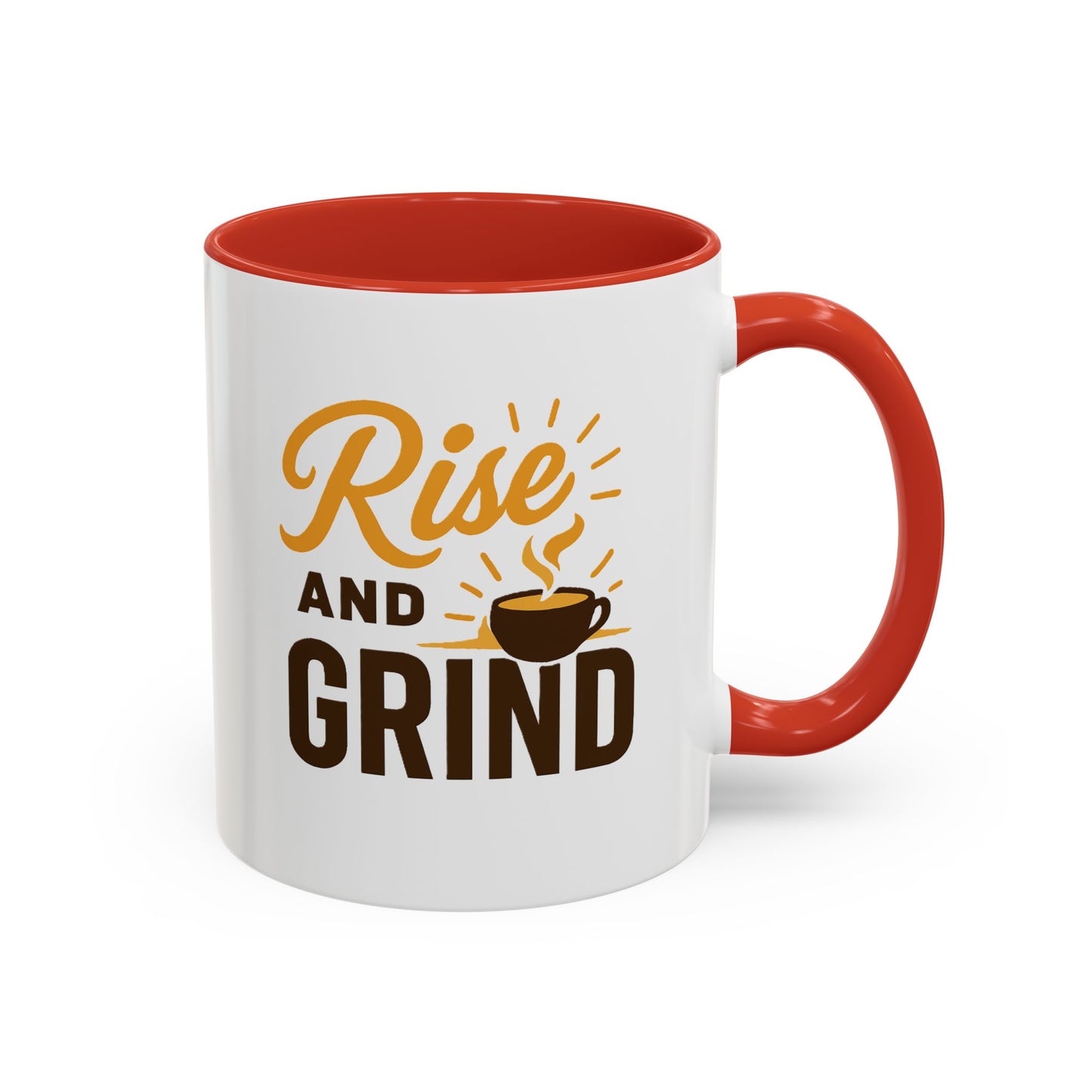 Coffee Lover's Motivational Mug | Rise and Grind for a Perfect Start, Gift for Baristas, Cozy Mornings, Home Office Decor, 11 & 15oz