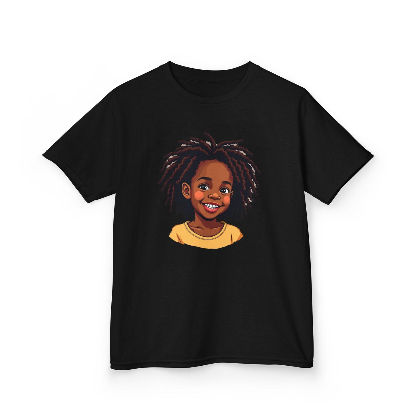Cutie Kids Tee. Fun Youth Shirt, Perfect for Birthdays, Playdates, Creative Expression, Afro Hair Black American African Girl T-shirt