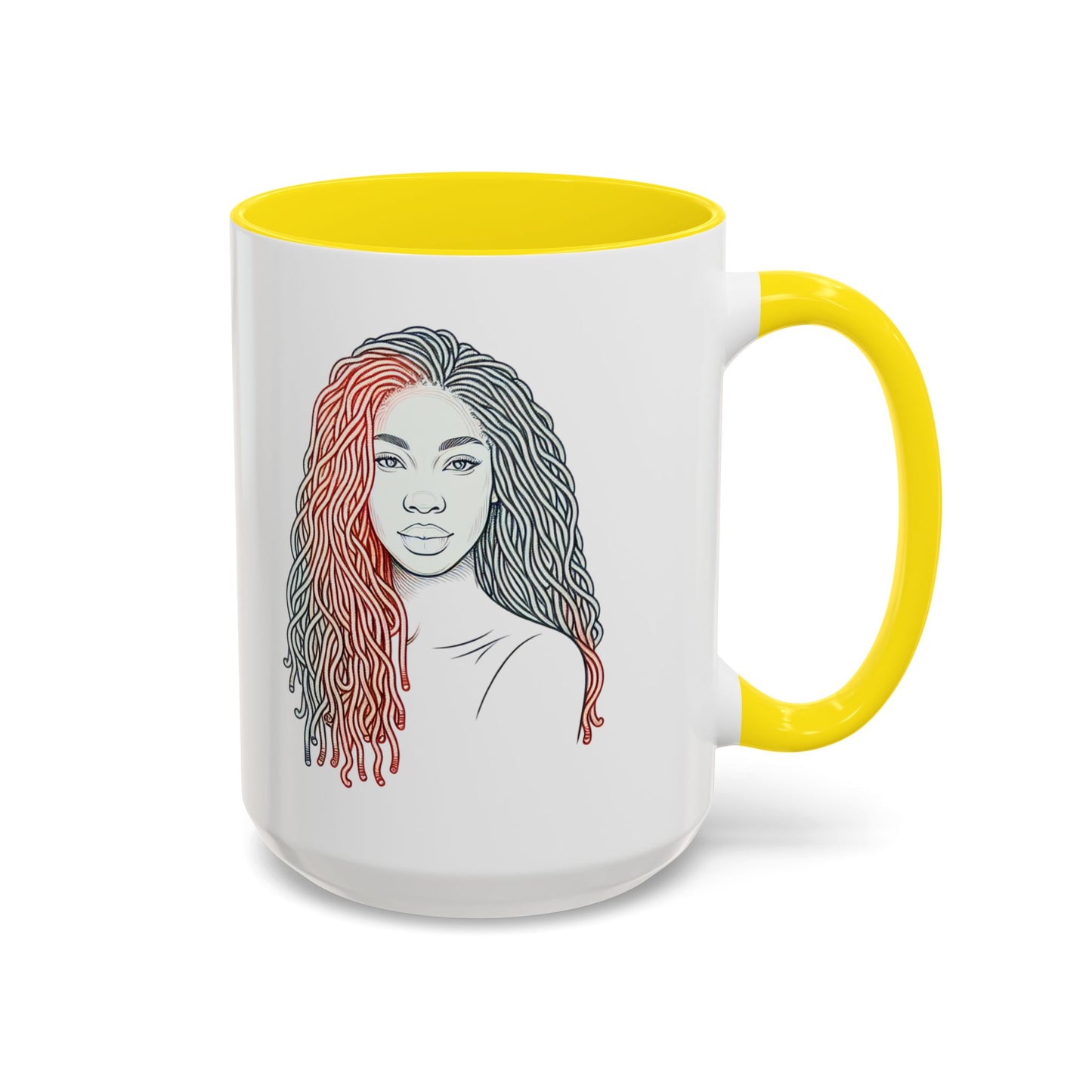 Artistic Accent Coffee Mug. Afrocentric Gift Afro Hair Black American African Girl