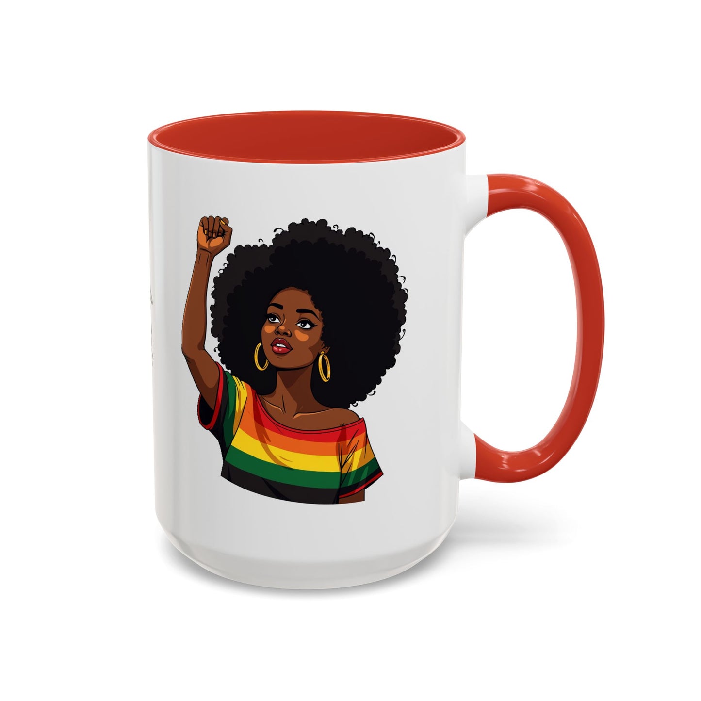 Empowered Black Woman Personalized Coffee Mug. Afro Hair Black American African Girl
