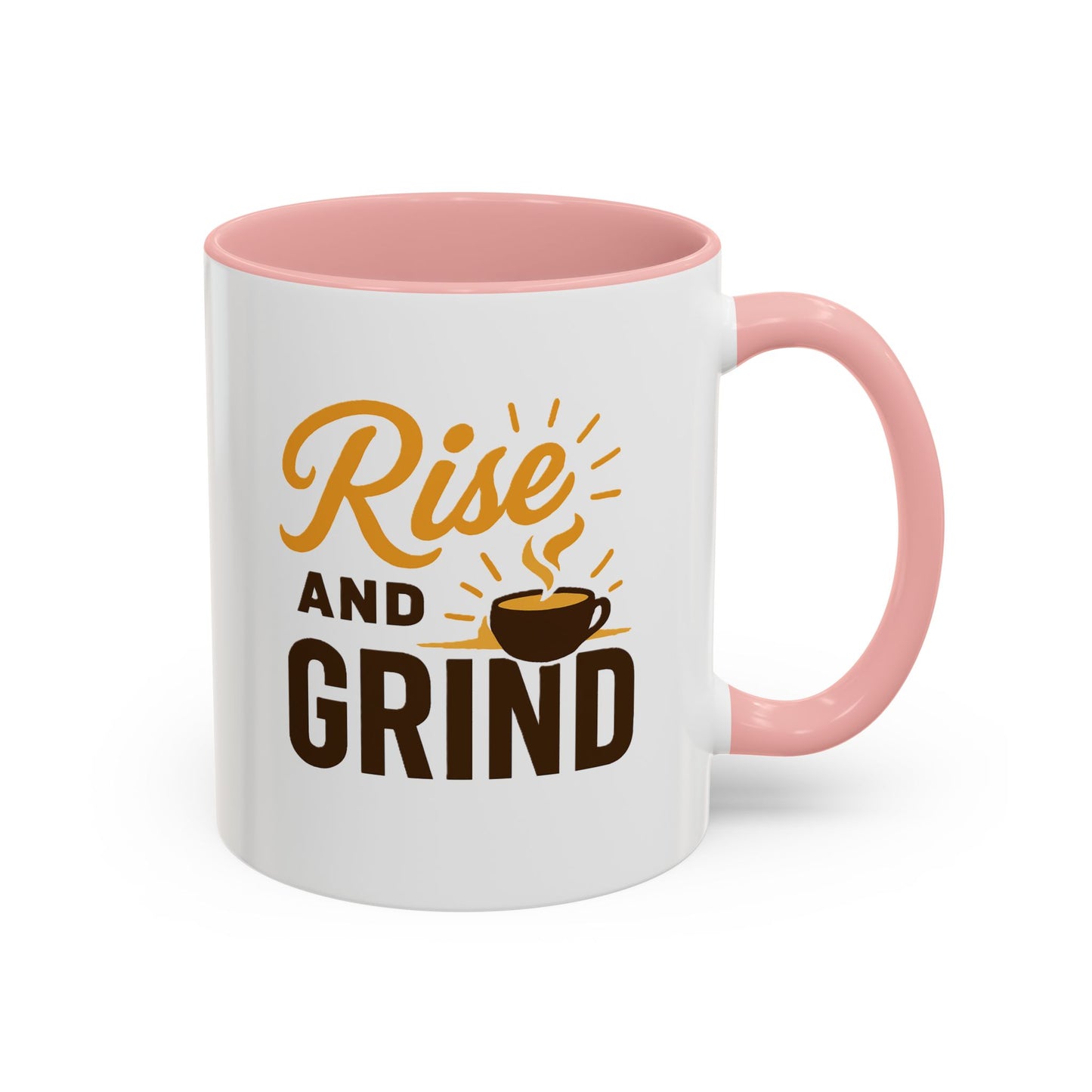 Coffee Lover's Motivational Mug | Rise and Grind for a Perfect Start, Gift for Baristas, Cozy Mornings, Home Office Decor, 11 & 15oz