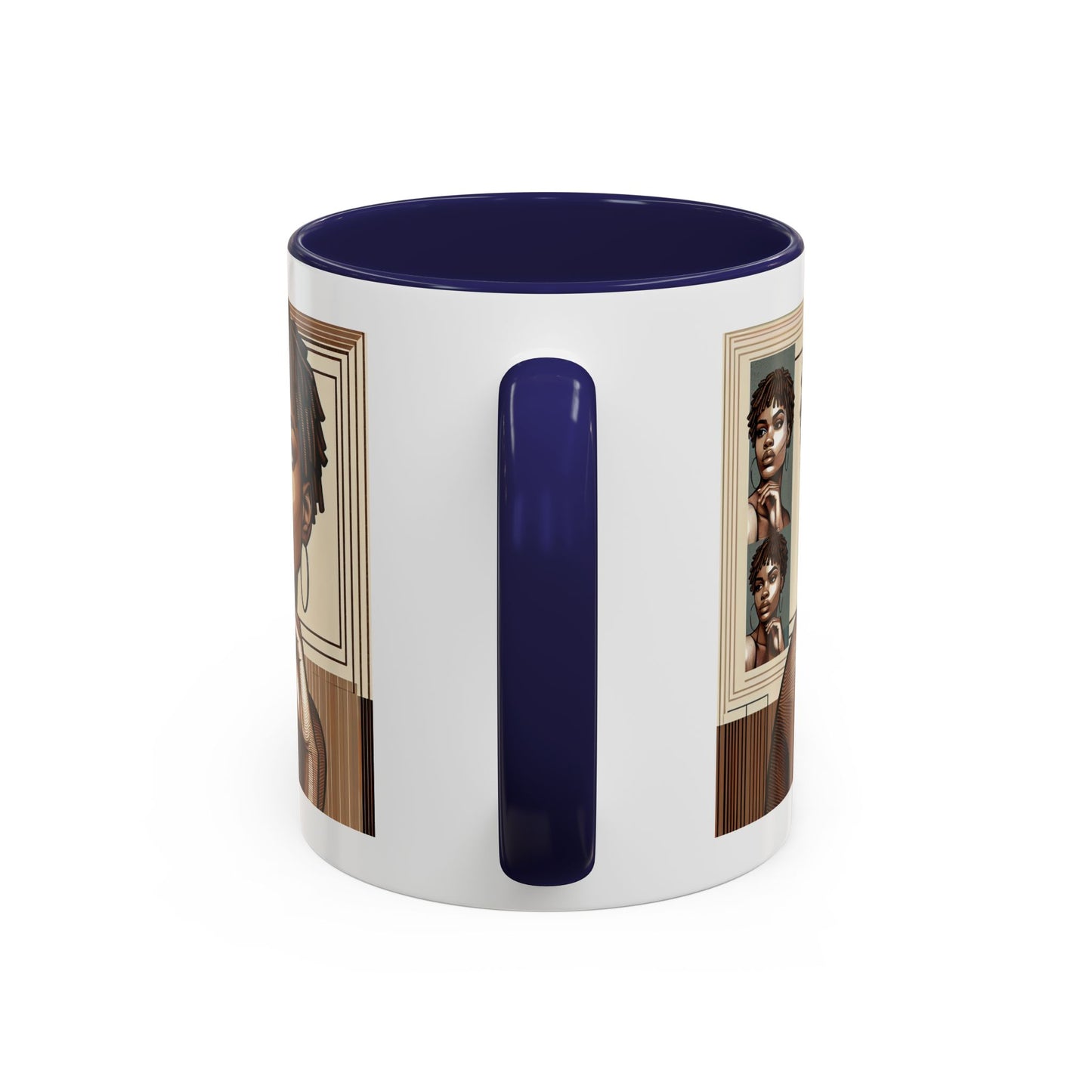 Elegant Art Coffee Mug, Unique Mug Gift, Black Girl Coffee Cup, Afrocentric Accent Mug