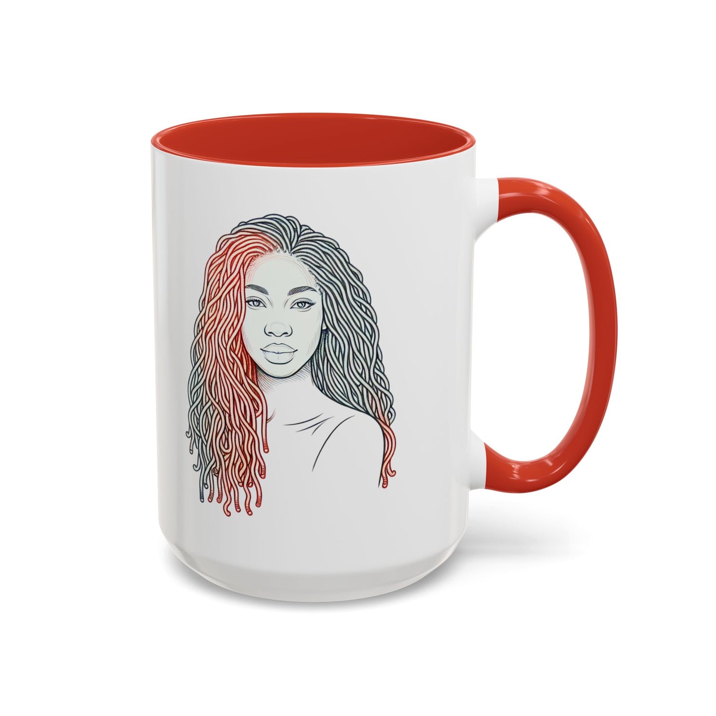 Artistic Accent Coffee Mug. Afrocentric Gift Afro Hair Black American African Girl