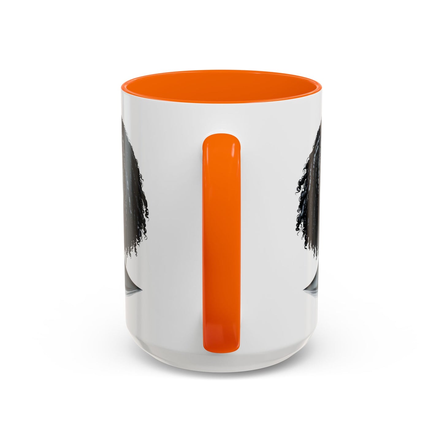 Elegant Black Woman Accent Coffee Mug. Afrocentric Gift for Coffee Lovers, Afro Hair Black American African Girl