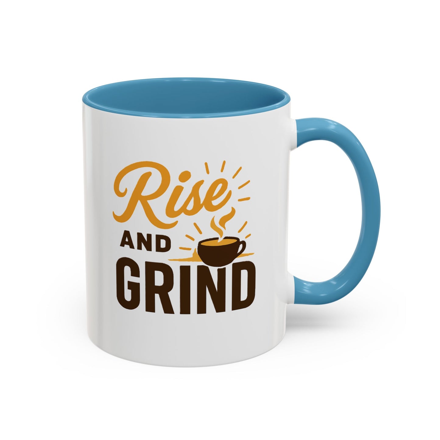Coffee Lover's Motivational Mug | Rise and Grind for a Perfect Start, Gift for Baristas, Cozy Mornings, Home Office Decor, 11 & 15oz