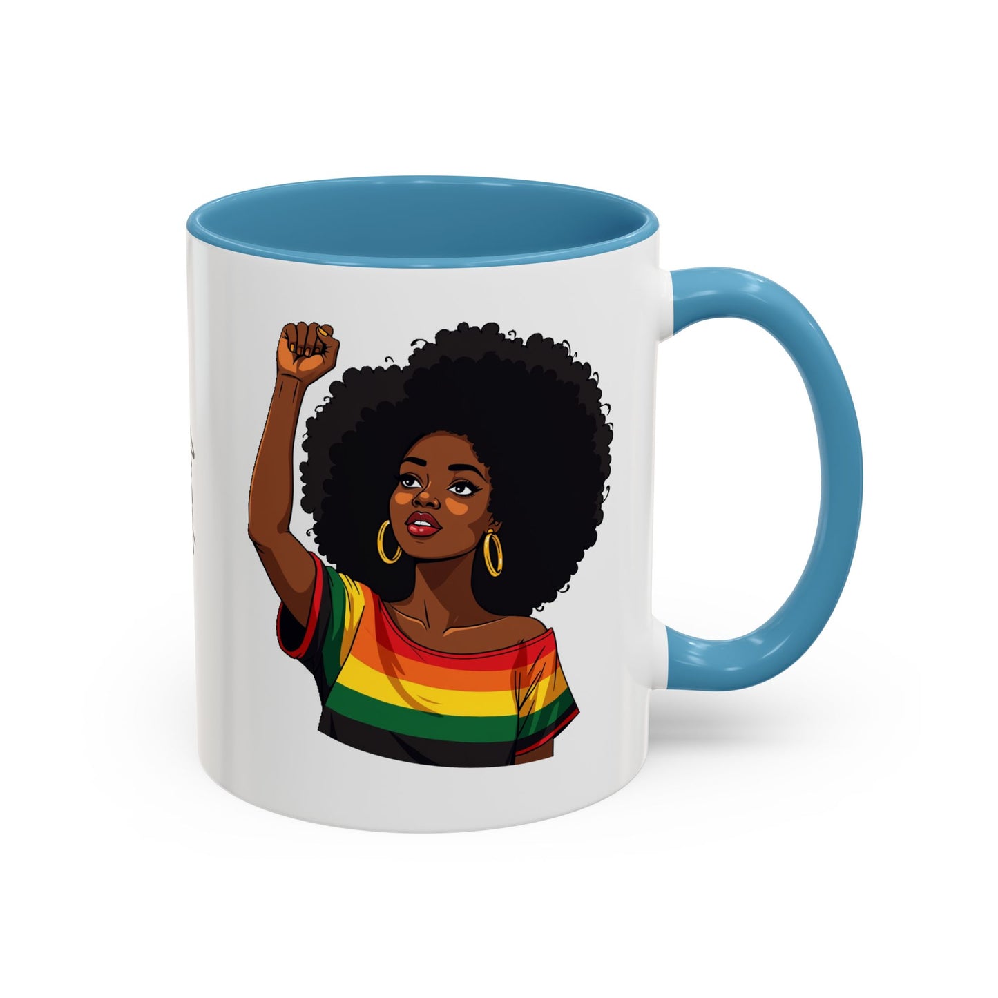 Empowered Black Woman Personalized Coffee Mug. Afro Hair Black American African Girl