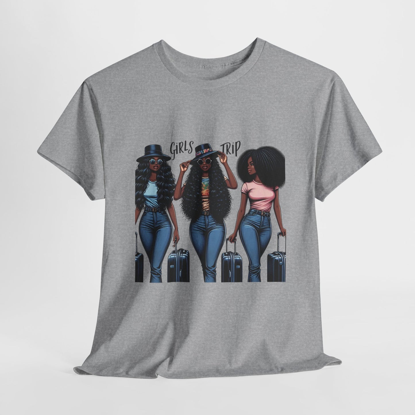 Girls Trip Casual Wear Gift for Locs Lovers Afro Hair Black American African Girl T-shirt