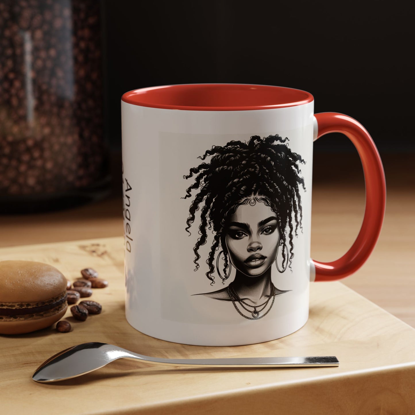 Messy Bun Personalized Coffee Mug, Gift for Coffee Lovers, Afro Hair Black American African Girl