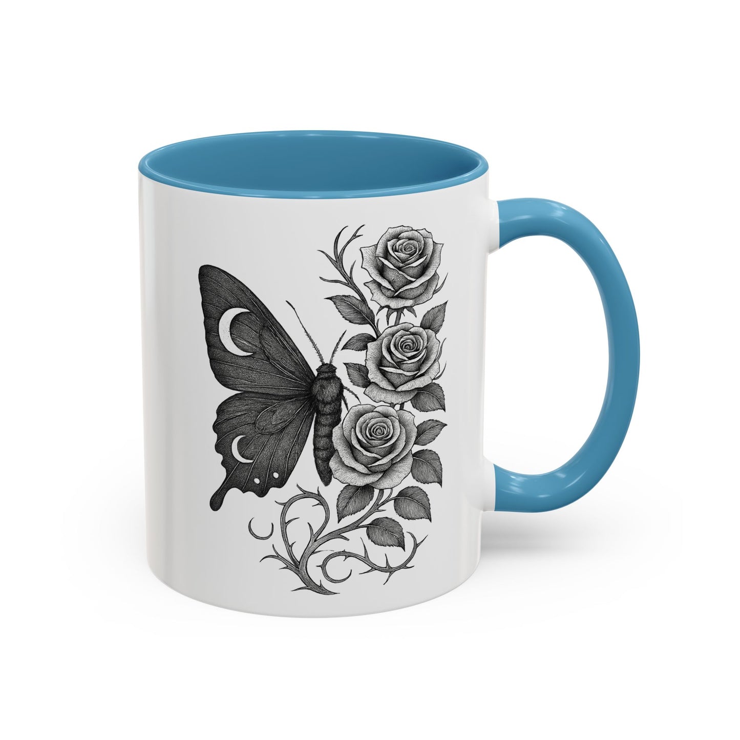 Elegant Floral Butterfly Mug. Black & White Coffee Cup. Home Decor, Gift for Her, Cater to Plant Lovers, Birthday, Everyday Use