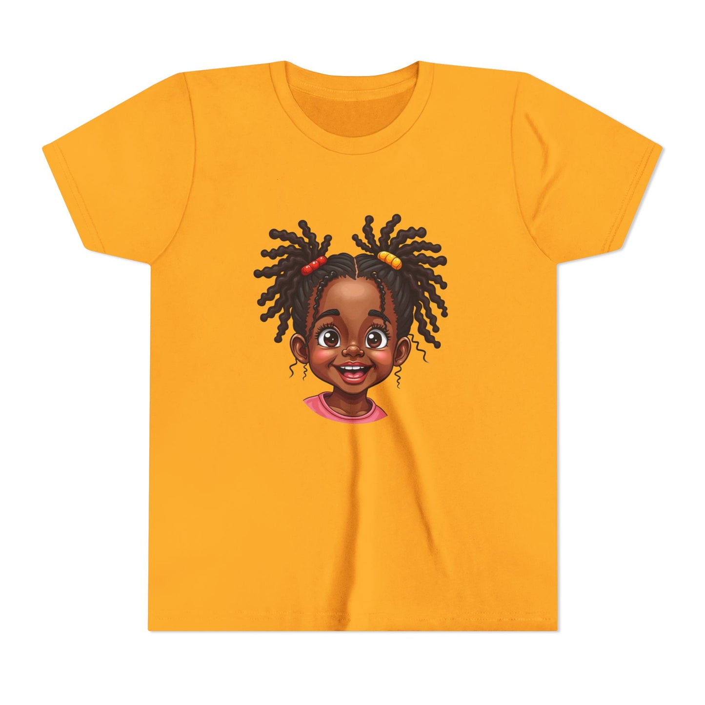 Adorable Girl Graphic Tee for Kids Casual Wear Gift for Locs Lovers Afro Hair Black American African Girl T-shirt