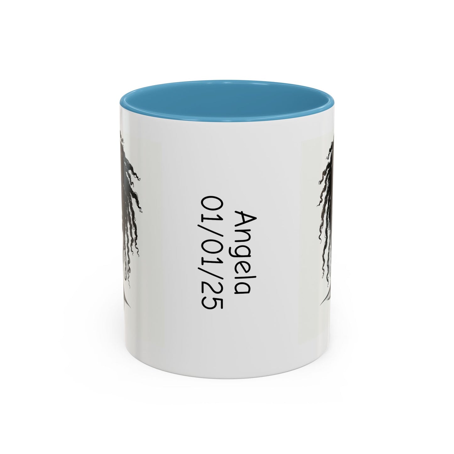 Messy Bun Personalized Coffee Mug, Gift for Coffee Lovers, Afro Hair Black American African Girl