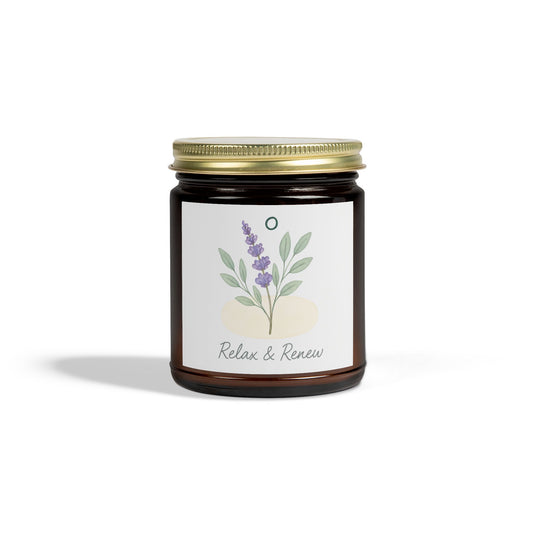Relax & Renew Scented Candle, Aromatherapy Candle, Lavender Candle, Eco-Friendly Candle, Gift for Self-Care, Home Decor