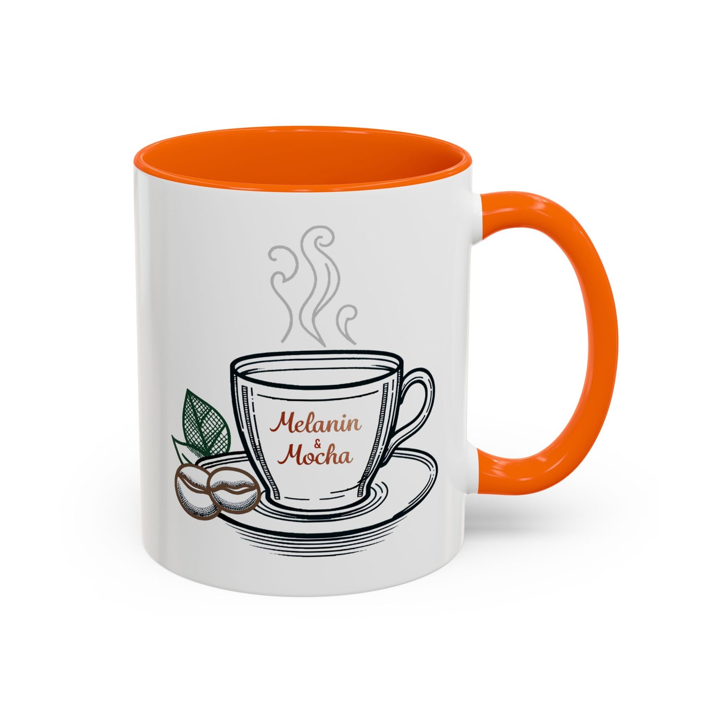 Melanin & Mocha Accent Coffee Mug, Gift for Coffee Lovers, Afro Hair Black American African Girl