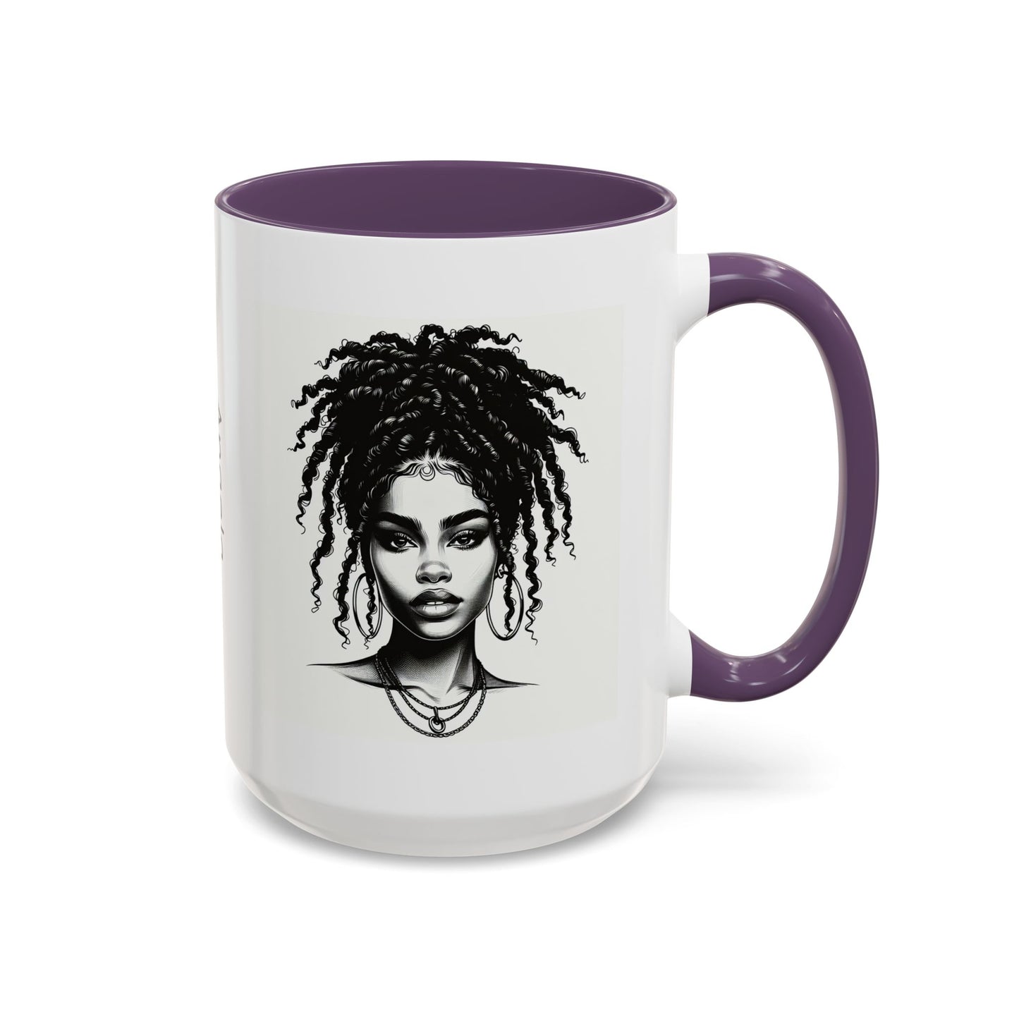 Messy Bun Personalized Coffee Mug, Gift for Coffee Lovers, Afro Hair Black American African Girl