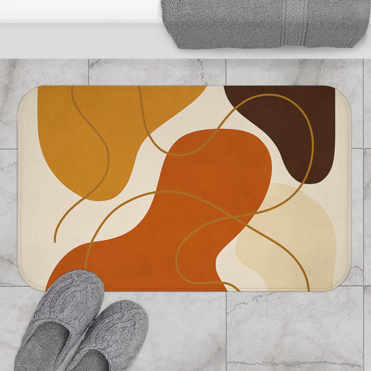 Boho Abstract Bath Mat, Cozy Bathroom Decor, Bathroom Rug, Floral Bath Mat, Home Spa Accessories, Gift for Homeowner
