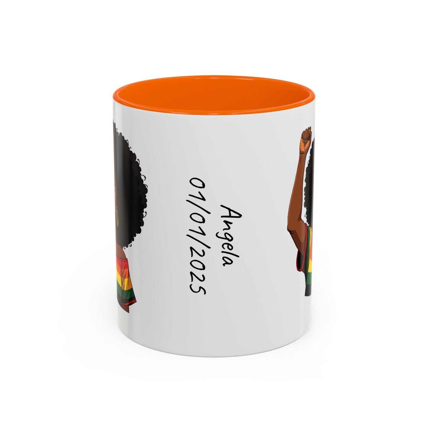 Empowered Black Woman Personalized Coffee Mug. Afro Hair Black American African Girl