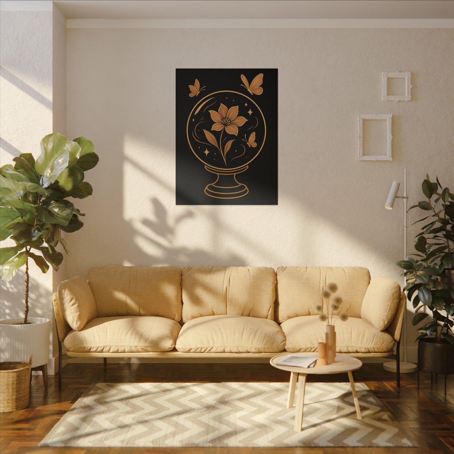 Floral Butterfly Wall Art, Magical Home Decor, Gifts for Nature Lovers, Modern Canvas, Art for Living Room, Office Decor