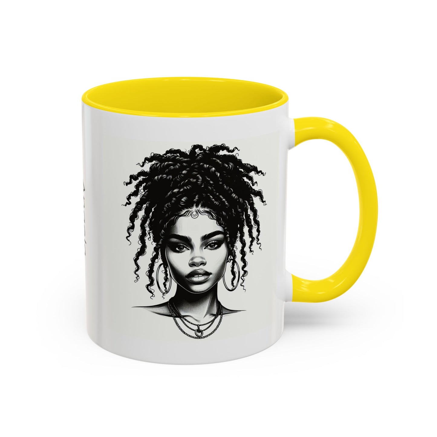 Messy Bun Personalized Coffee Mug, Gift for Coffee Lovers, Afro Hair Black American African Girl