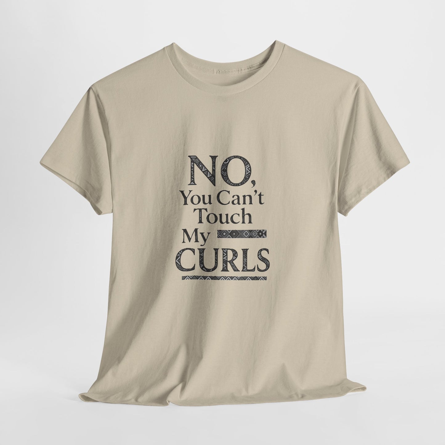 NO, You Can't Touch My Curls Casual Wear Gift for Locs Lovers Afro Hair Black American African Girl T-shirt