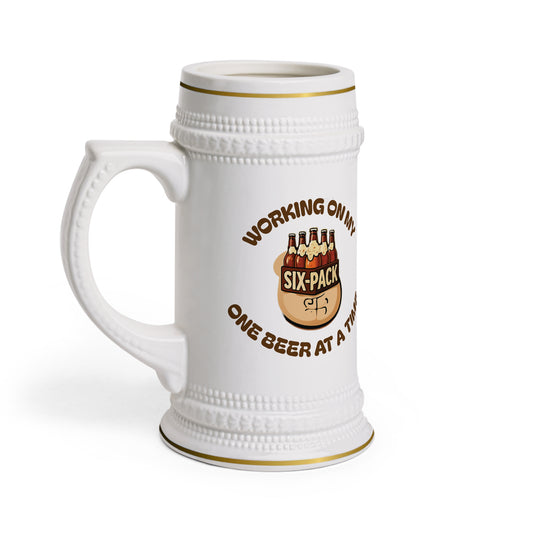Watching Your Six Pack Beer Stein – Bold & Stylish Beer Mug for Men