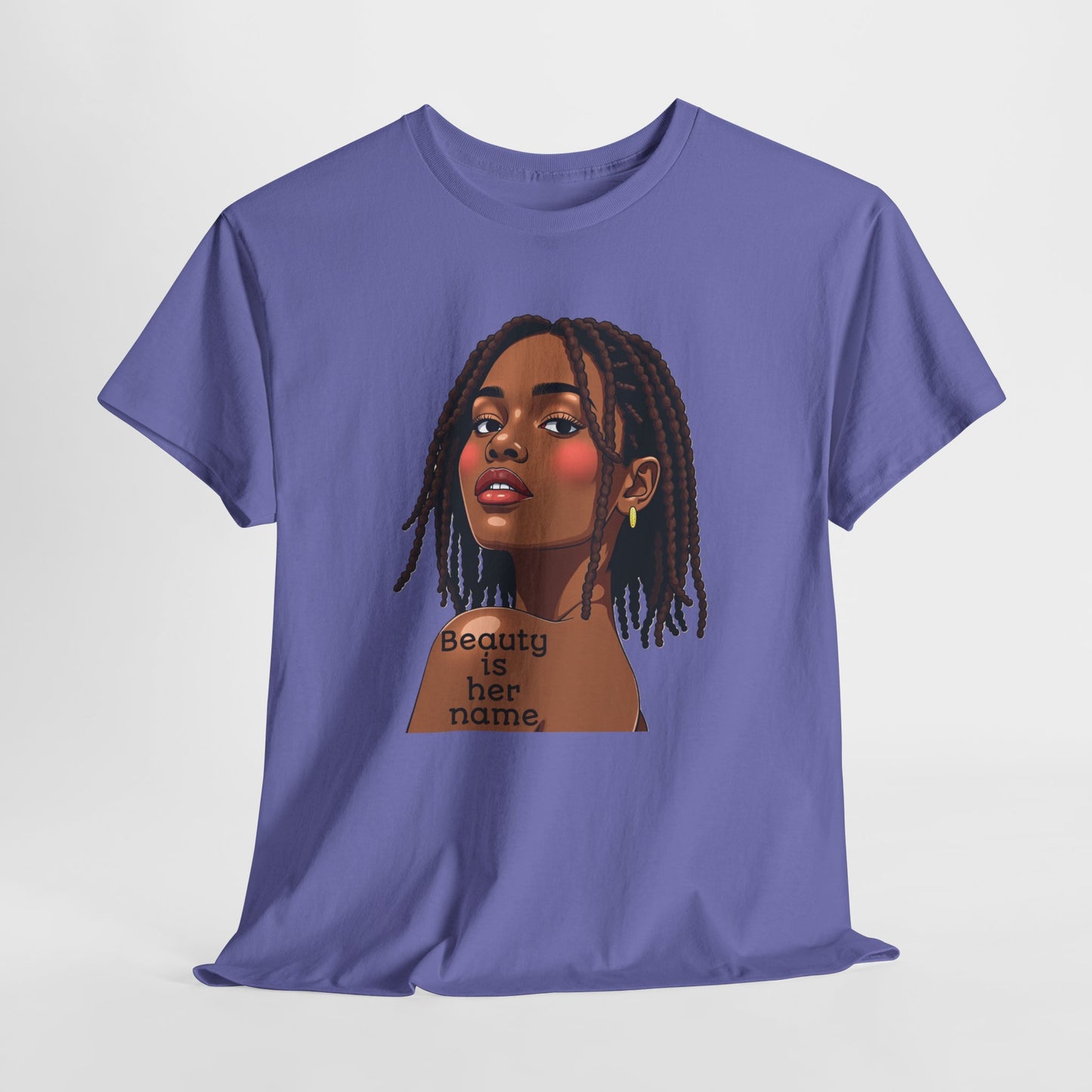 Beauty is Her Name Tee Casual Wear Gift for Locs Lovers Afro Hair Black American African Girl T-shirt