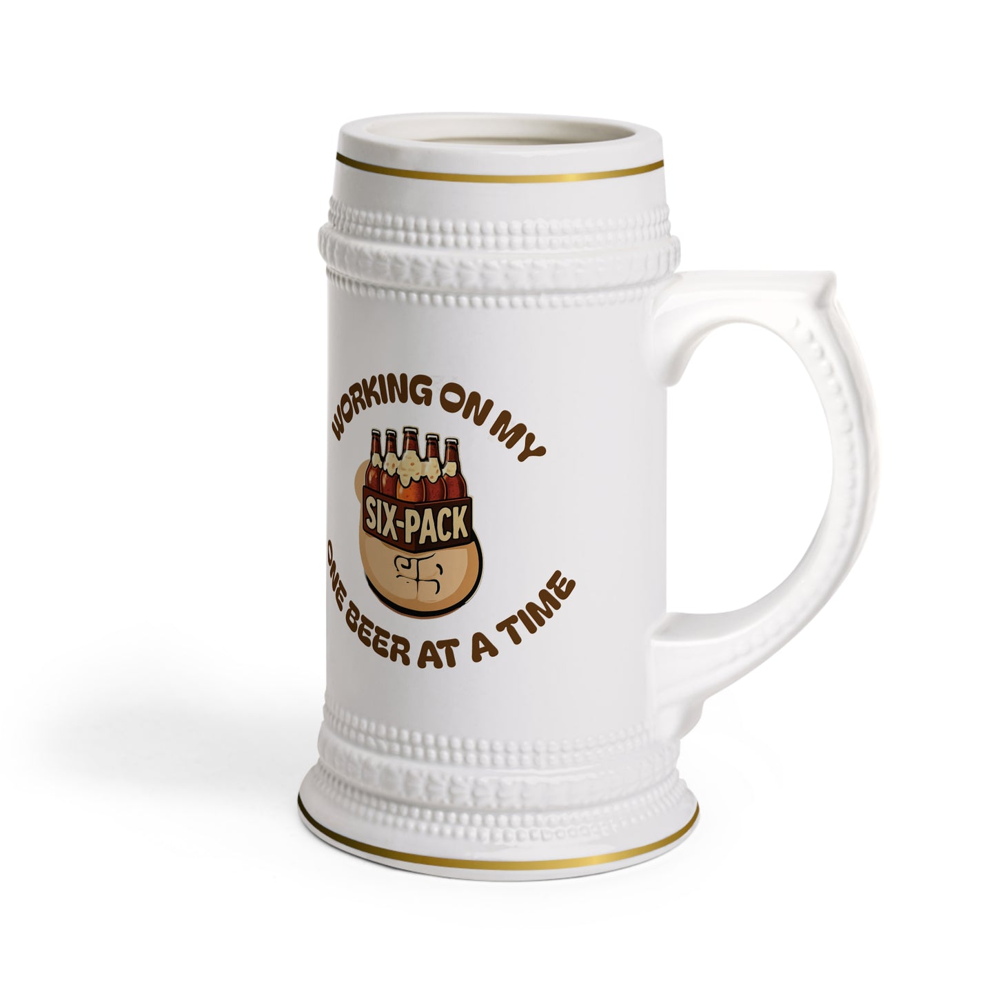 Watching Your Six Pack Beer Stein – Bold & Stylish Beer Mug for Men