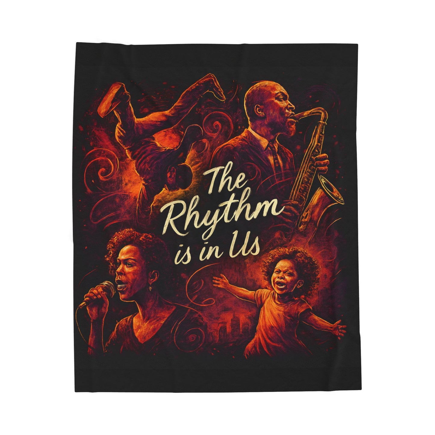 Rhythmic Velveteen Plush Blanket. Cozy Throw, Music Lover Gift, Home Decor, Unique Art Blanket, Warm Gift for Any Occasion