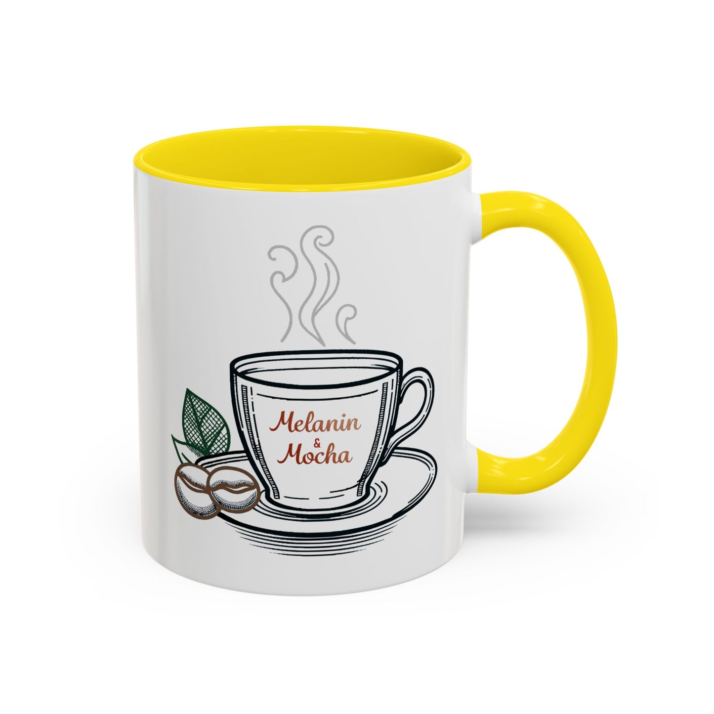 Melanin & Mocha Accent Coffee Mug, Gift for Coffee Lovers, Afro Hair Black American African Girl