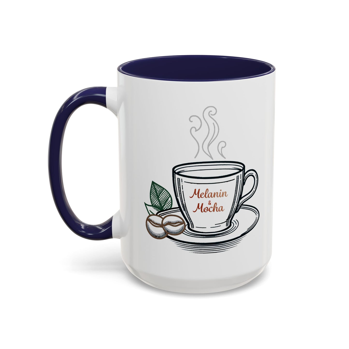 Melanin & Mocha Accent Coffee Mug, Gift for Coffee Lovers, Afro Hair Black American African Girl