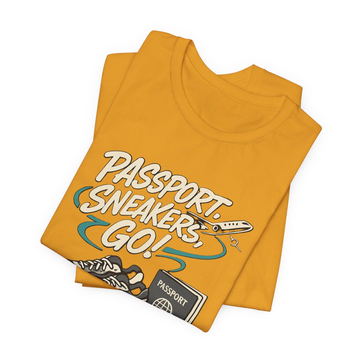 Passport Sneakers Unisex Tee, Travel T-Shirt, Vacation Shirt, Gift for Travelers, Adventure Clothing