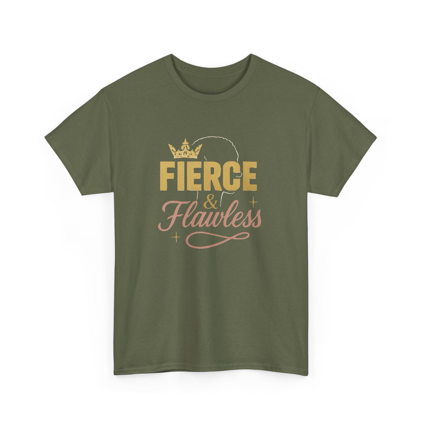 Fierce and Flawless Tee, Unisex Cotton T-Shirt, Casual Wear Gift for Afro Hair Black American African Girl T-shirt
