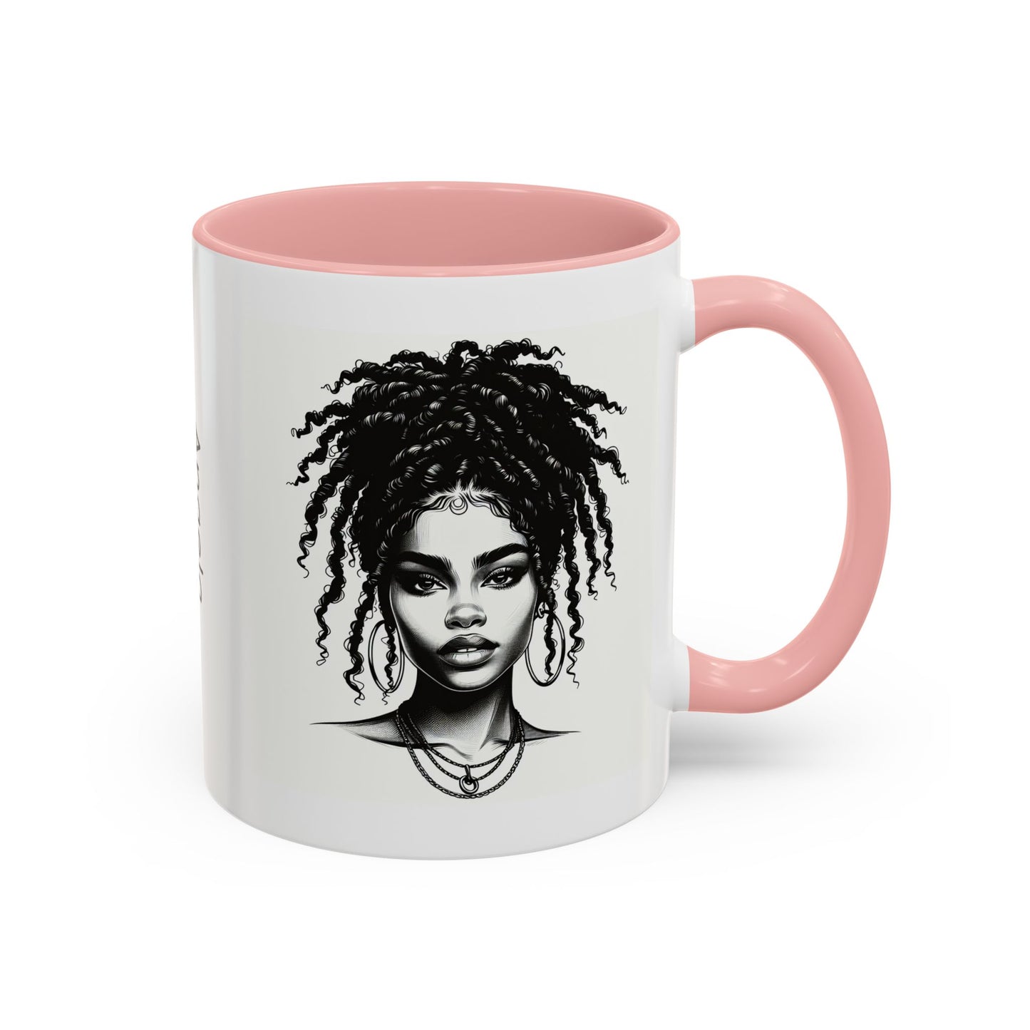 Messy Bun Personalized Coffee Mug, Gift for Coffee Lovers, Afro Hair Black American African Girl