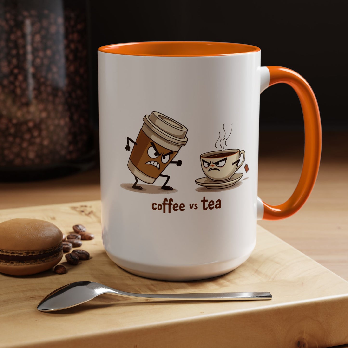 Coffee vs Tea Humorous Accent Mug. 11oz & 15oz. Perfect Gift for Coffee Lovers