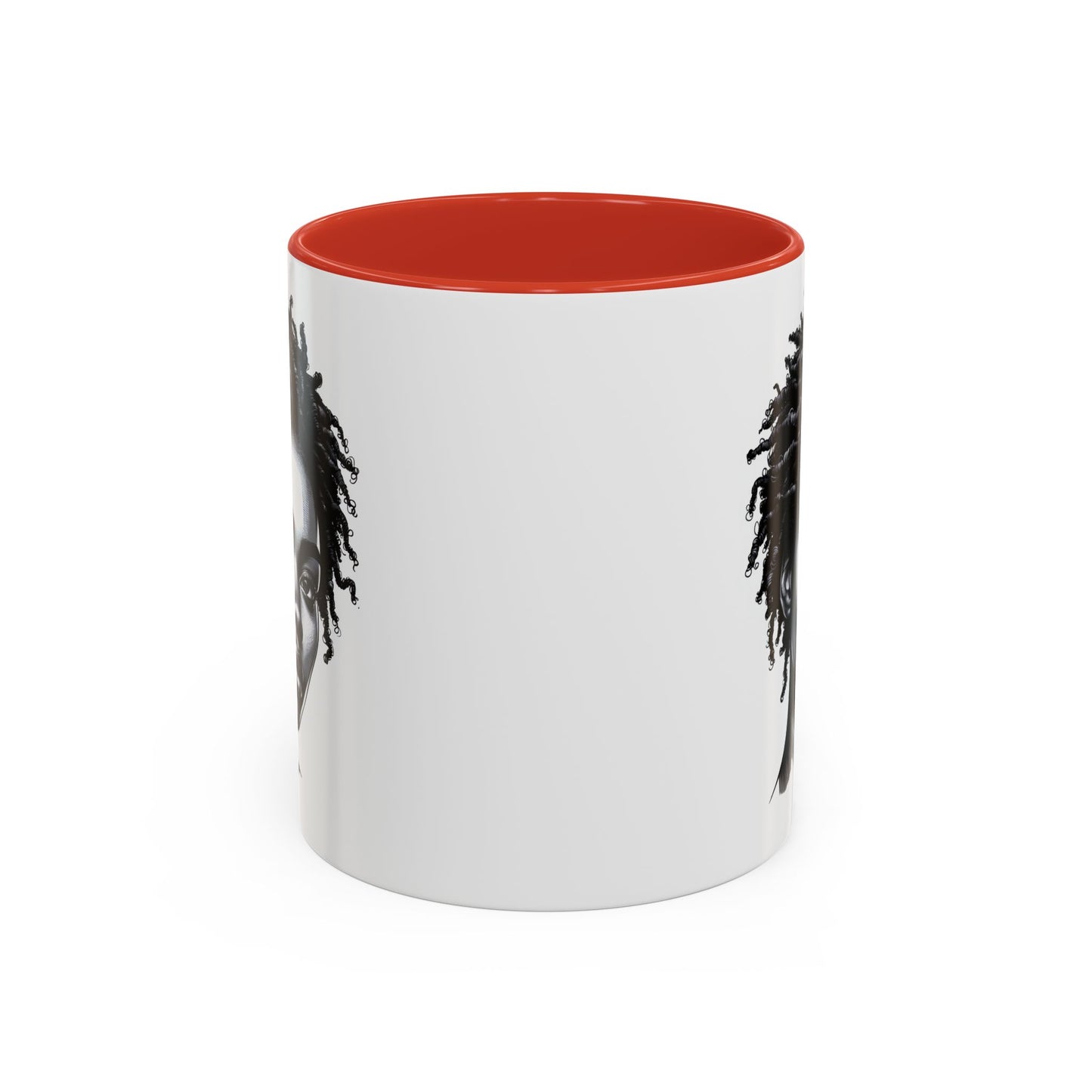 Afrocentric Accent Coffee Mug, Artistic Mug for Home, Unique Gift for Her, Afro Hair Black American African Girl