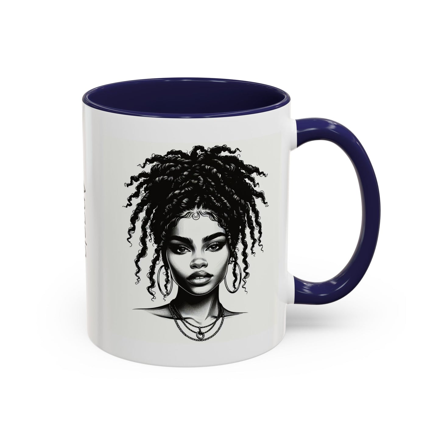 Messy Bun Personalized Coffee Mug, Gift for Coffee Lovers, Afro Hair Black American African Girl