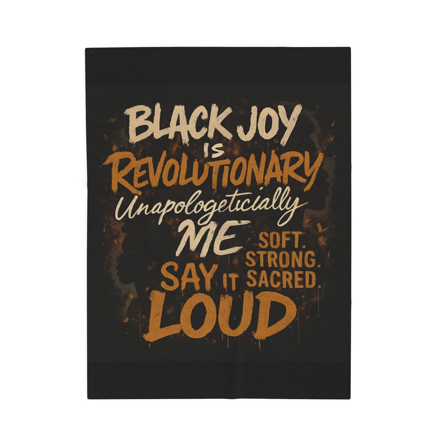 Black Joy Revolutionary Plush Blanket. Cozy Home Decor, Inspirational Gift, Soft Throw Blanket, Warm Blanket for All Occasions