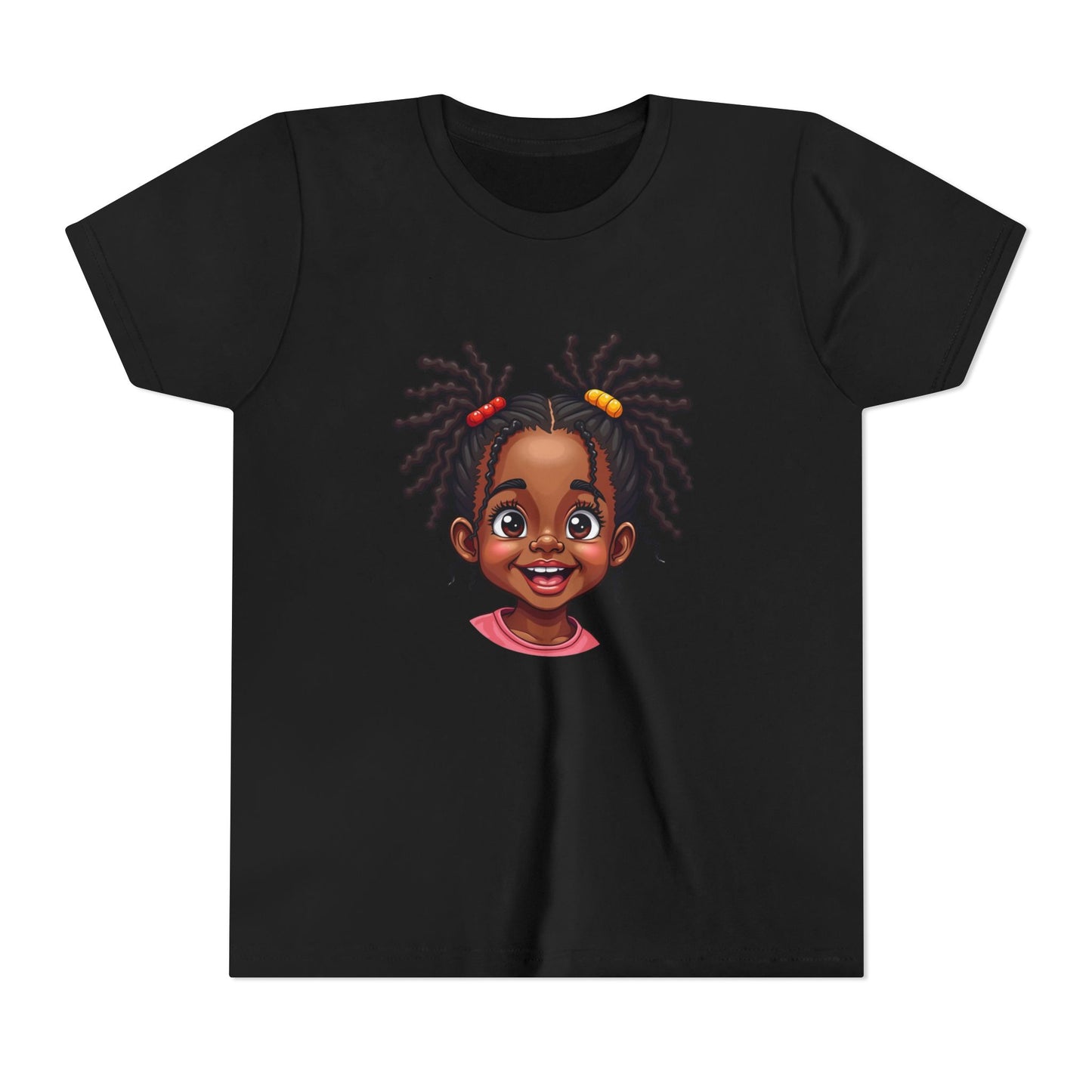 Adorable Girl Graphic Tee for Kids Casual Wear Gift for Locs Lovers Afro Hair Black American African Girl T-shirt