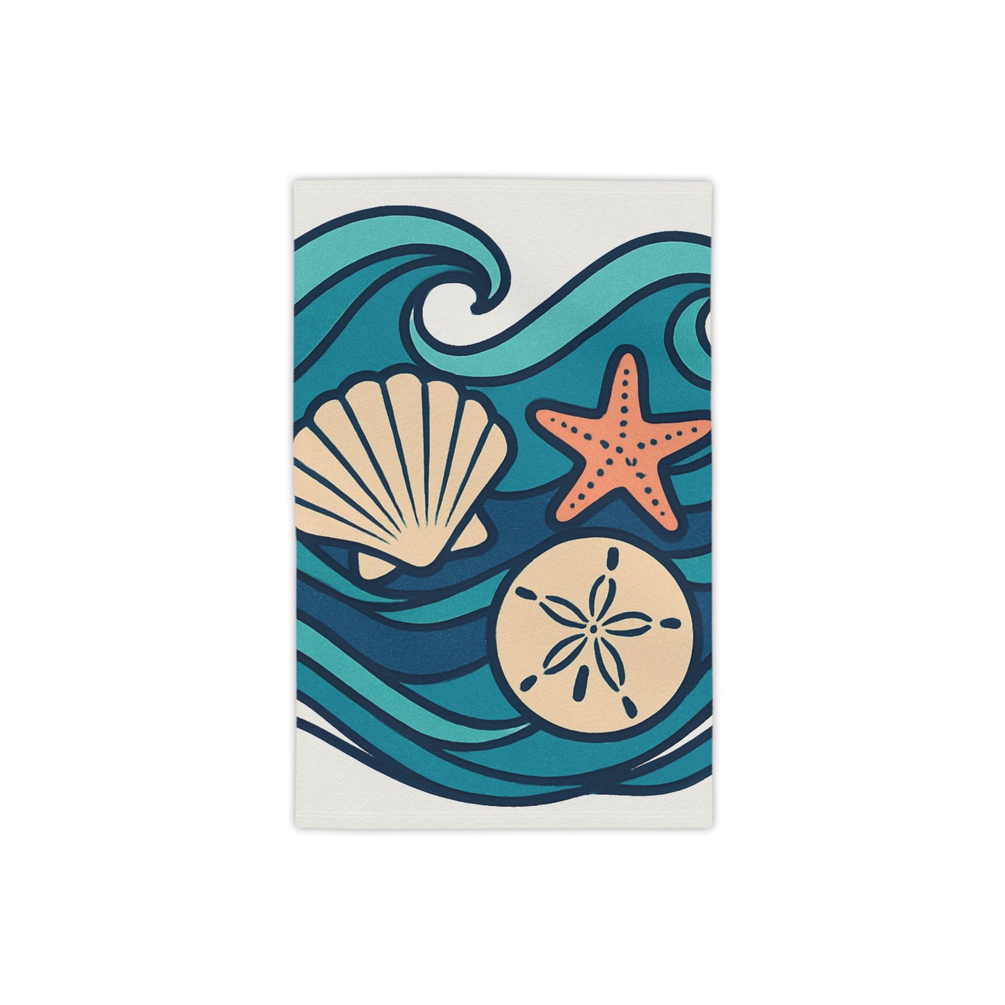 Coastal Beach Towels with Sea Shells and Starfish Design | Perfect for Summer, Pool Days, Gifts, Beach Vacations, Home Decor