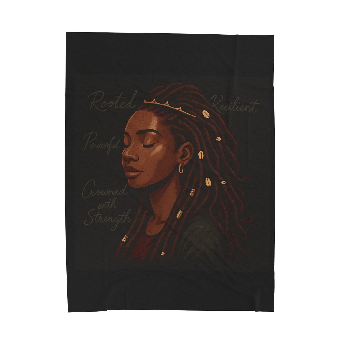 Empowering Black Woman Velveteen Plush Blanket. Cozy Throw for Self-Love, Affirmation, and Home Decor