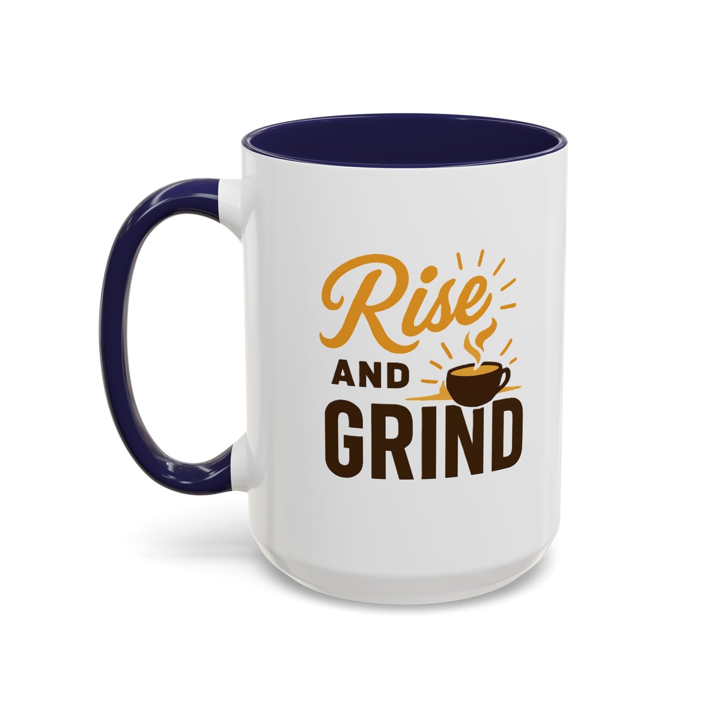 Coffee Lover's Motivational Mug | Rise and Grind for a Perfect Start, Gift for Baristas, Cozy Mornings, Home Office Decor, 11 & 15oz