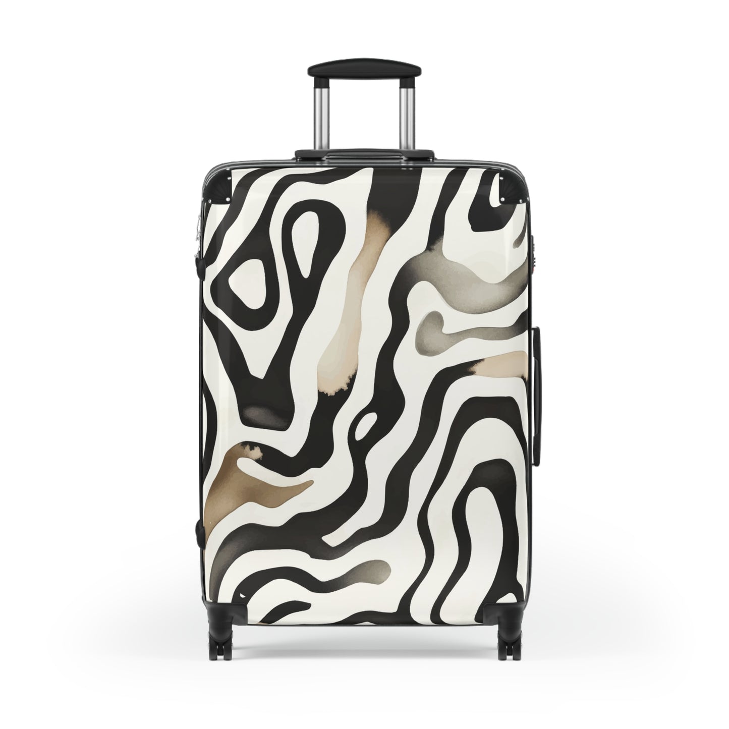 Chic Travel Suitcase, Stylish Luggage, Modern Carry-On, Unique Vacation Bag, Trendy Holiday Gear, Artful Zebra Print Design