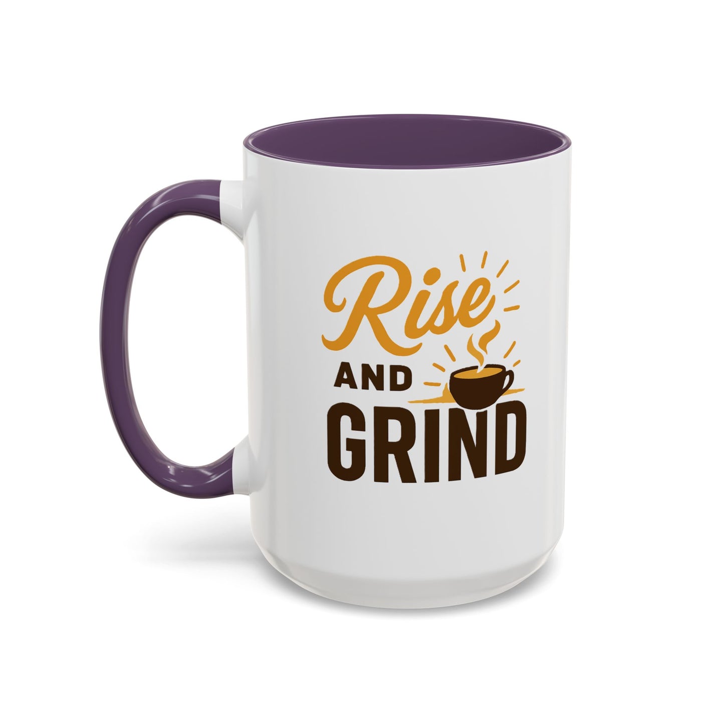 Coffee Lover's Motivational Mug | Rise and Grind for a Perfect Start, Gift for Baristas, Cozy Mornings, Home Office Decor, 11 & 15oz