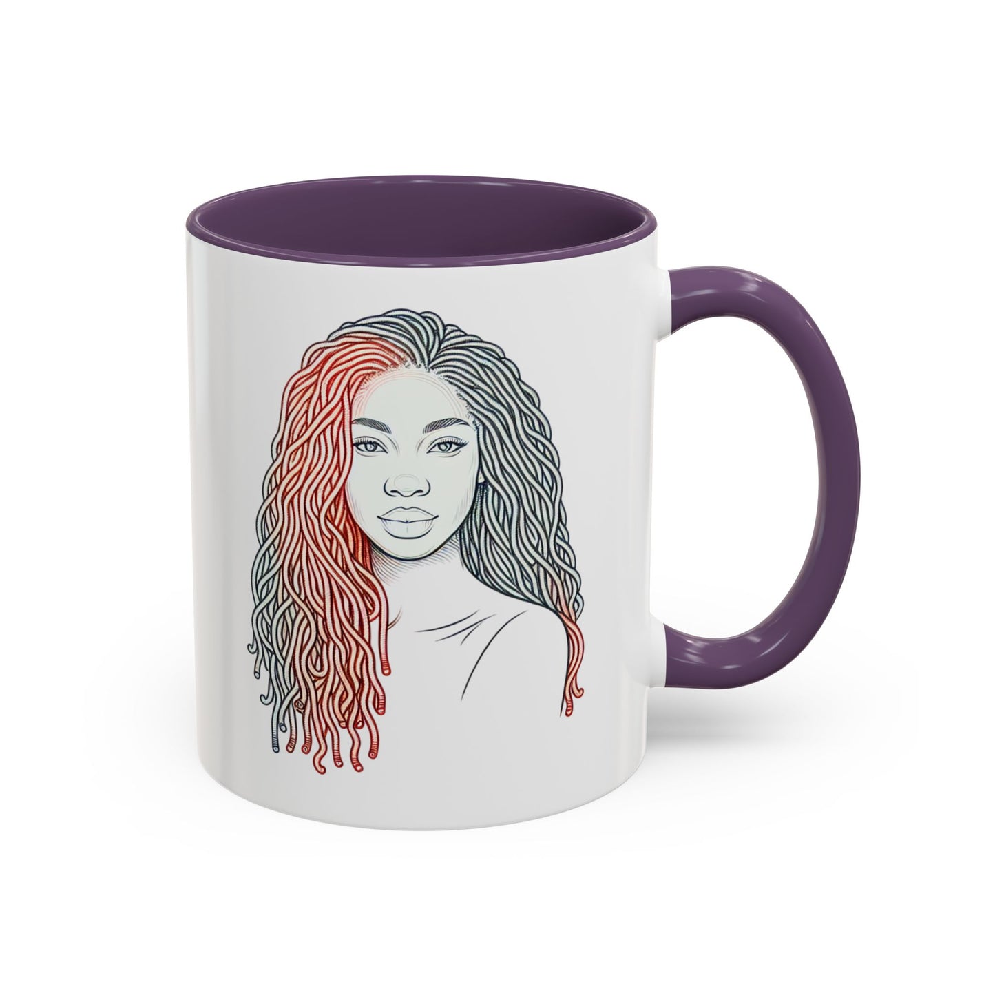 Artistic Accent Coffee Mug. Afrocentric Gift Afro Hair Black American African Girl
