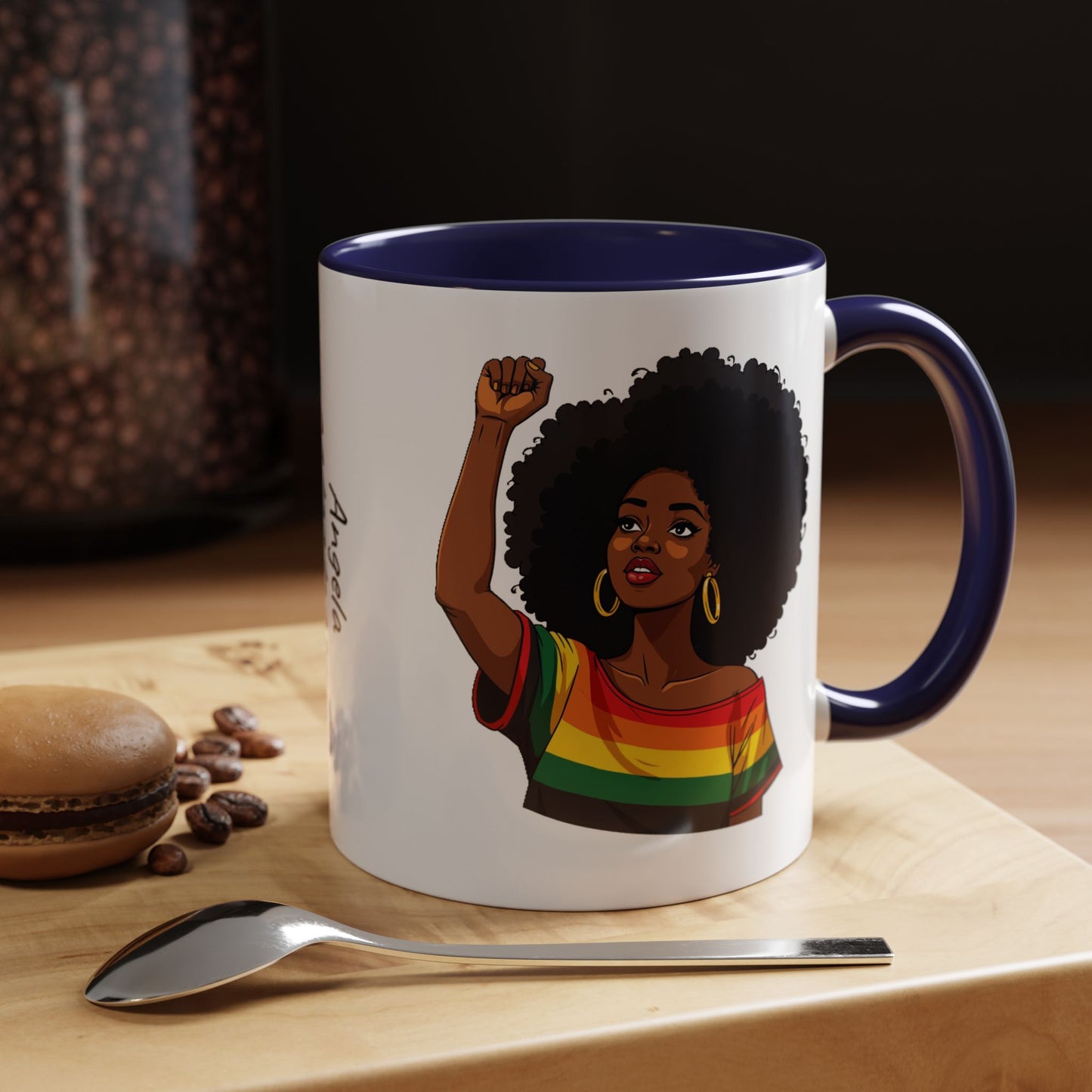 Empowered Black Woman Personalized Coffee Mug. Afro Hair Black American African Girl