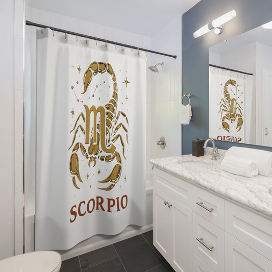 Scorpio Zodiac Shower Curtains, Astrology Home Decor, Unique Bathroom Accessories, Horoscope Gifts, Stylish Shower Curtain