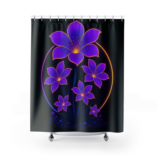 Vibrant Floral Shower Curtain, Artistic Bathroom Decor, Colorful Home Accent, Gift for Flower Lovers, Unique Shower Decor