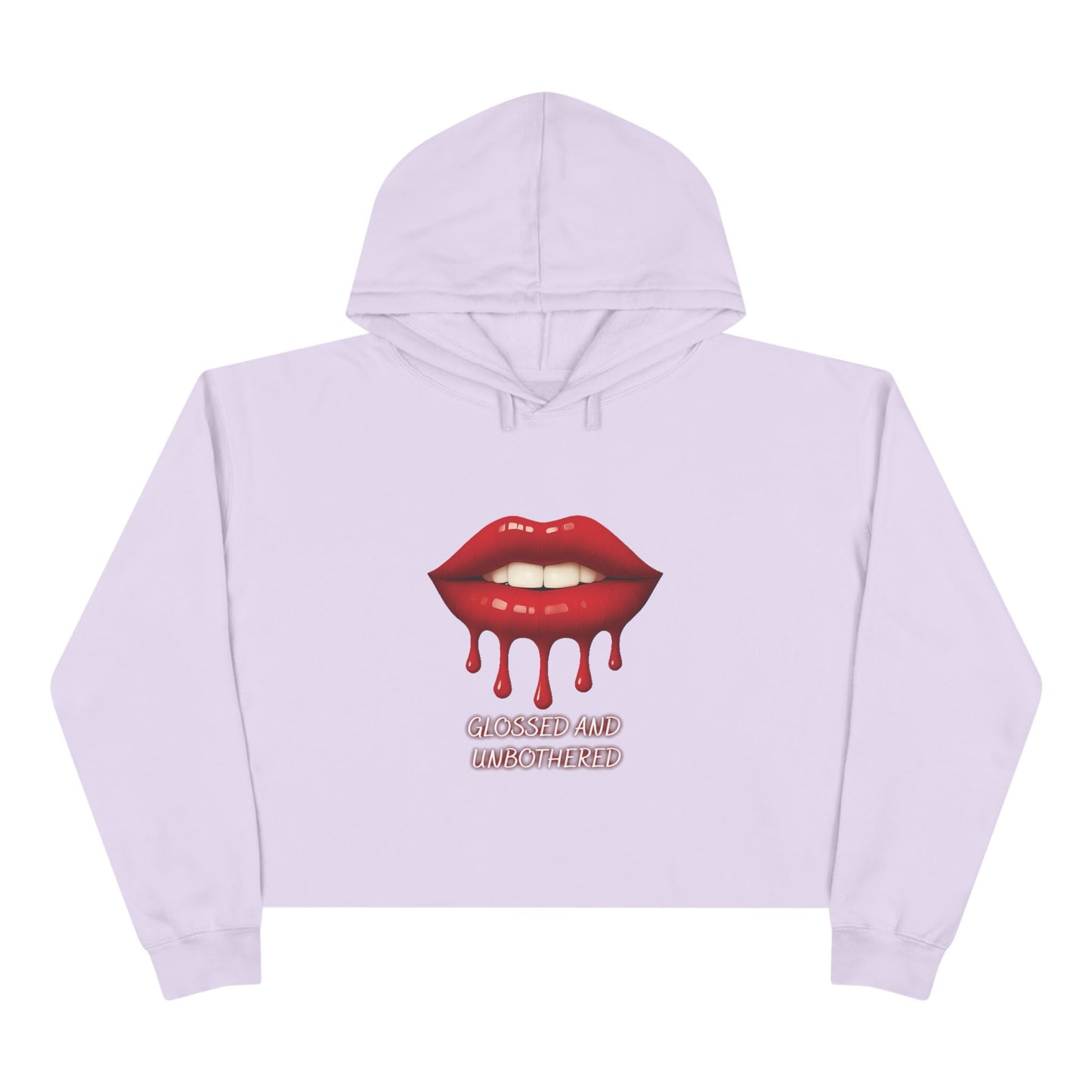 Chic Crop Hoodie with Dripping Lip Design, Trendy Streetwear, Casual Layering, Perfect for Parties, Gift for Fashion Lovers