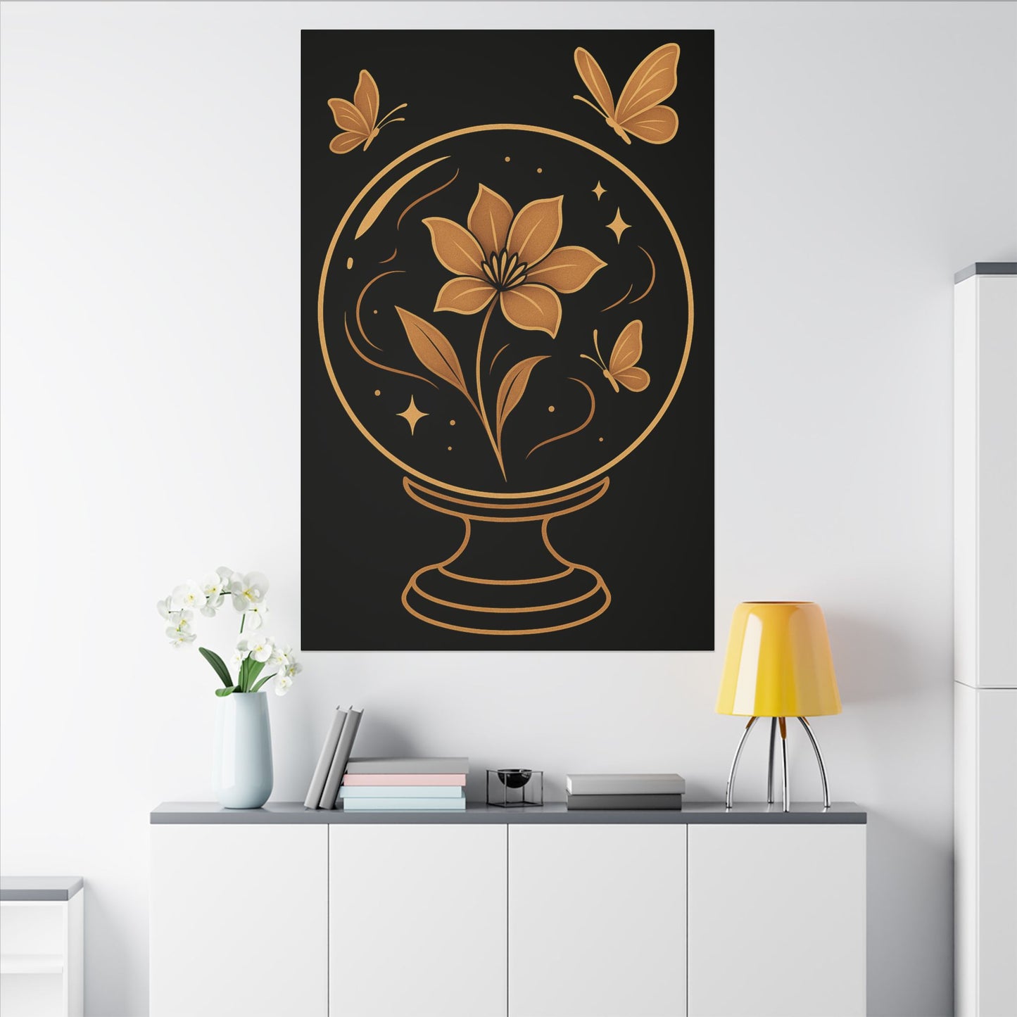 Floral Butterfly Wall Art, Magical Home Decor, Gifts for Nature Lovers, Modern Canvas, Art for Living Room, Office Decor